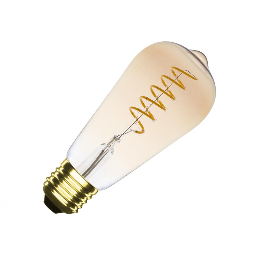 Produto de Lâmpada Filamento LED E27 4W 200 lm Regulável ST64 Espiral Gold 