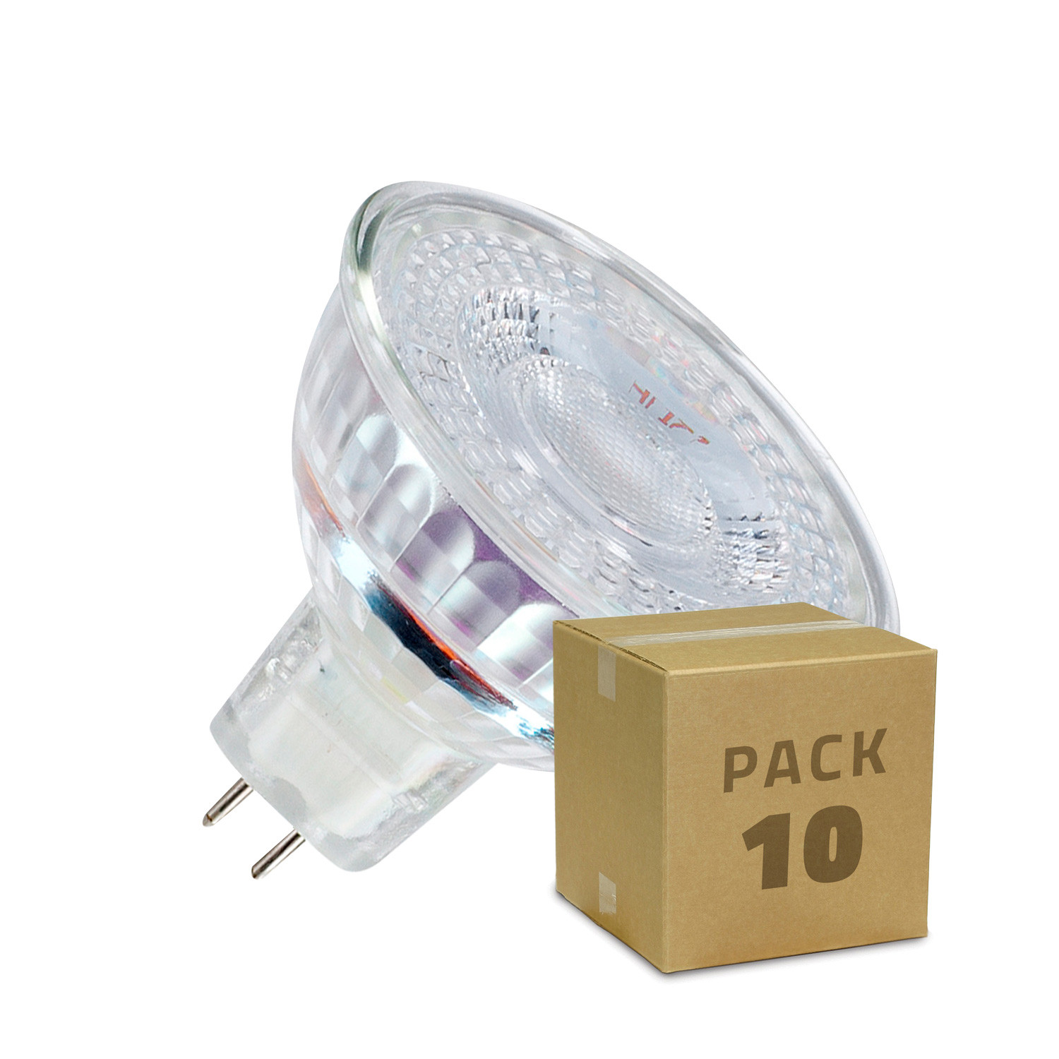 Auroch nostalgia Continente Pack Bombillas LED GU5.3 MR16 SMD Cristal 12V 5W (10 un) - efectoLED