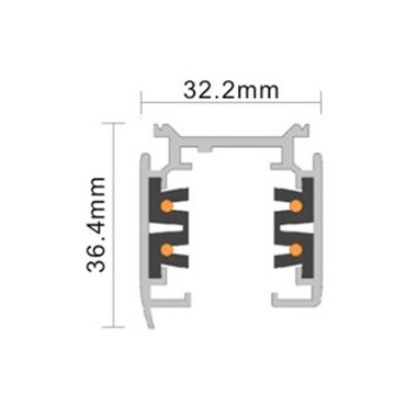 Produto de Carril Trifásico Alumínio para Focos LED 2 Metros