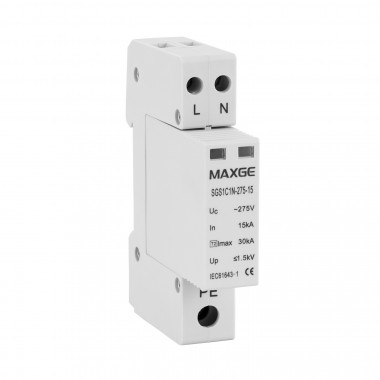 Protector Sobretensiones Transitorias MAXGE 1P+N-Clase II-30kA-15kA-1,5kV