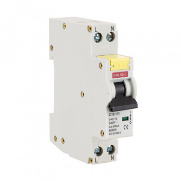 Product Interruptor Combinado DPN (Magnetotérmico + Diferencial) Residencial 1P+N 6-40 A 6kA Curva C MAXGE