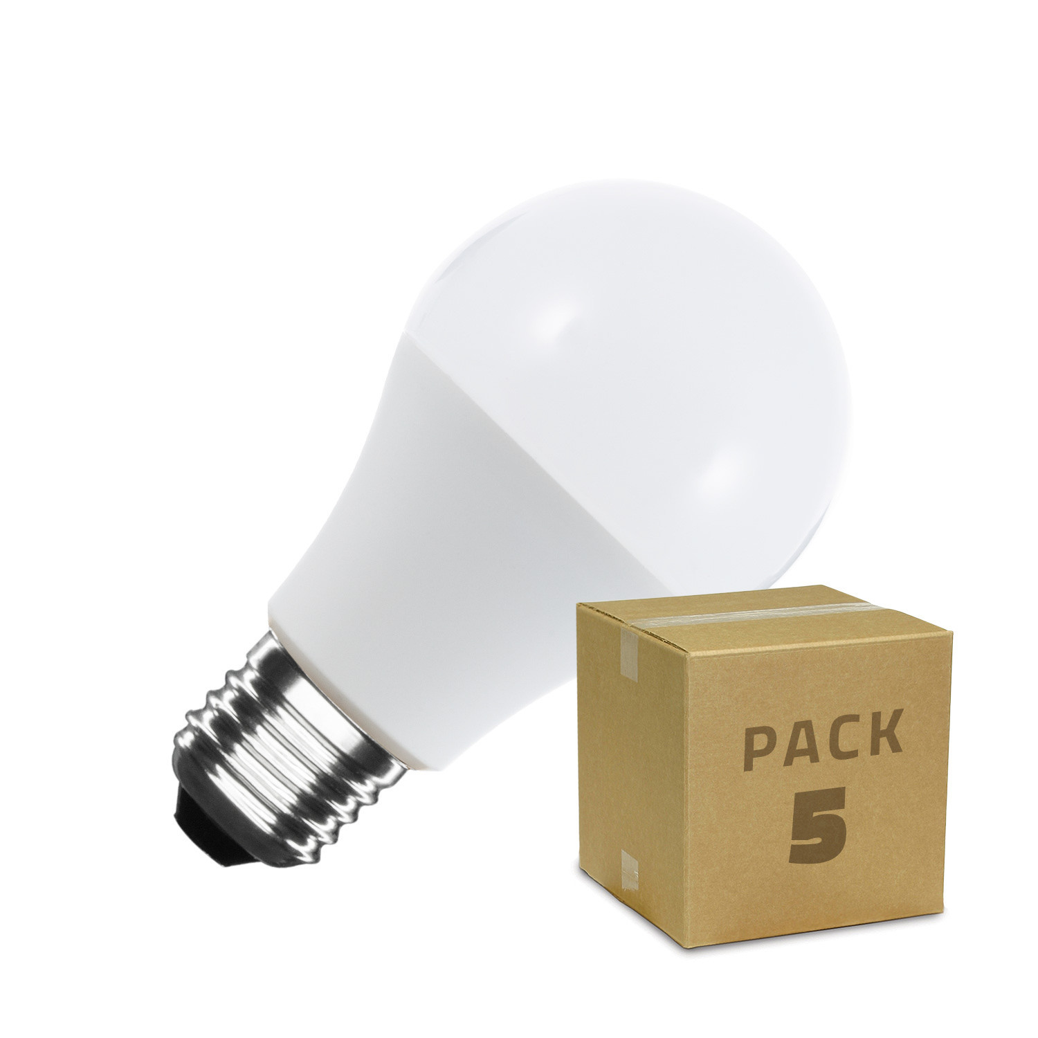 Pack 5 Bombillas LED A60 6W esferica E27 600Lm bajo consumo LED26