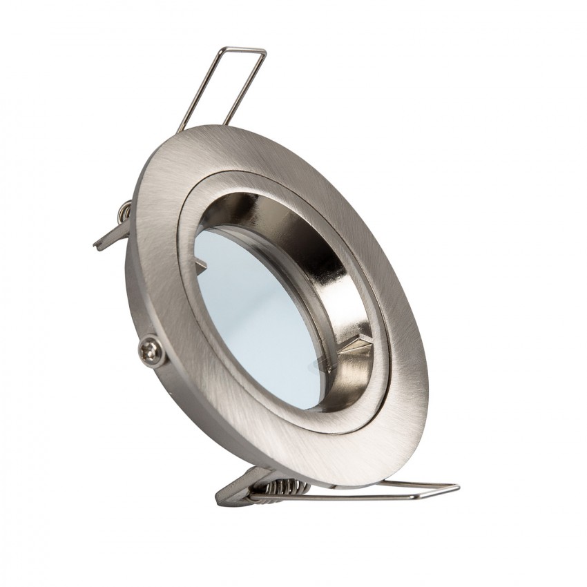 Produto de Aro Downlight Circular Prata para Lâmpada LED GU10 / GU5.3 Corte Ø 65 mm