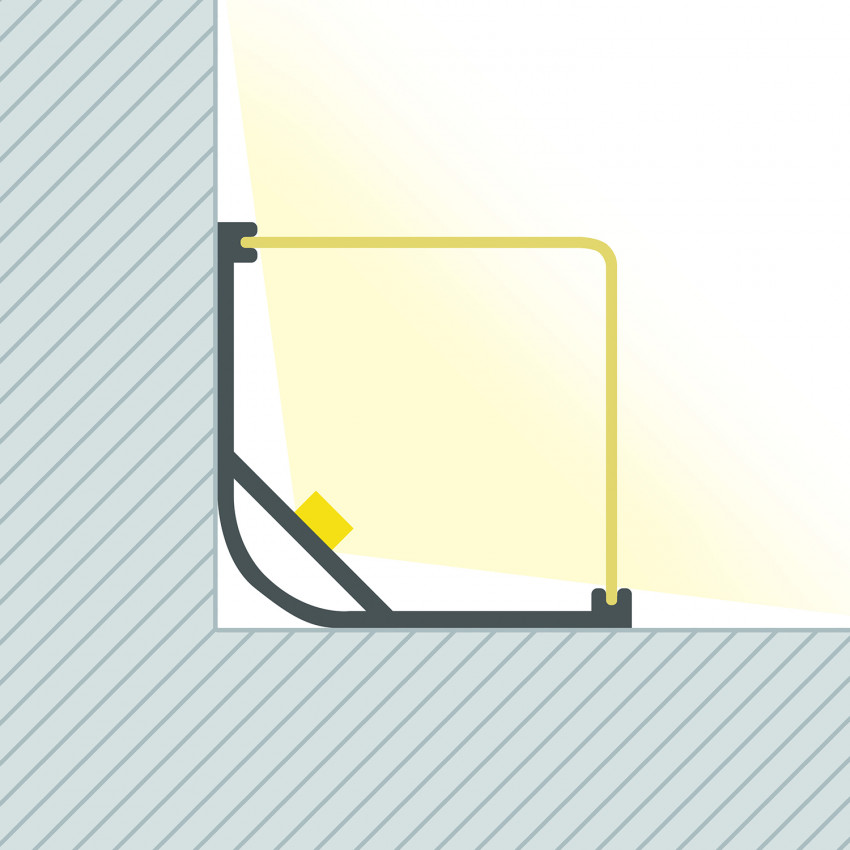 Produto de Perfil de Alumínio para Esquinas Redondo 1m para Fita LED Até 20 mm 