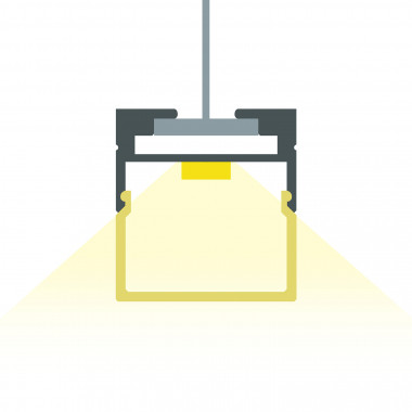 Producto de Perfil de Aluminio Colgante 2m para Tira LED hasta 17 mm