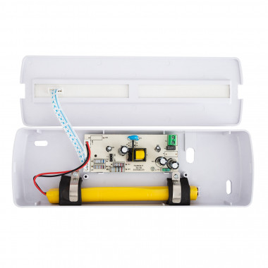 Produto de Luz de Emergência LED 3W + Kit Tecto Luz, Permanente / Não Permanente com Autoteste e Botão teste