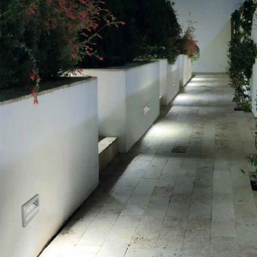Baliza LED Empotrable en Pared Micenas 5.5W IP65 LEDS-C4 Gris Urbano 