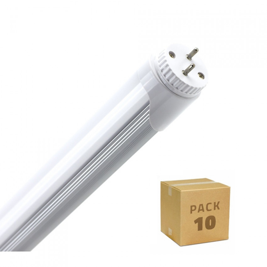 Caixa de 10 Tubo LED T8 Alumínio 60 cm Conexão Uni-Lateral 9W 120lm/W Branco Neutro