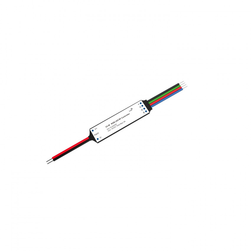 Mini Controlador Tira LED Monocolor para Mando RF y  Regulable por Pulsador