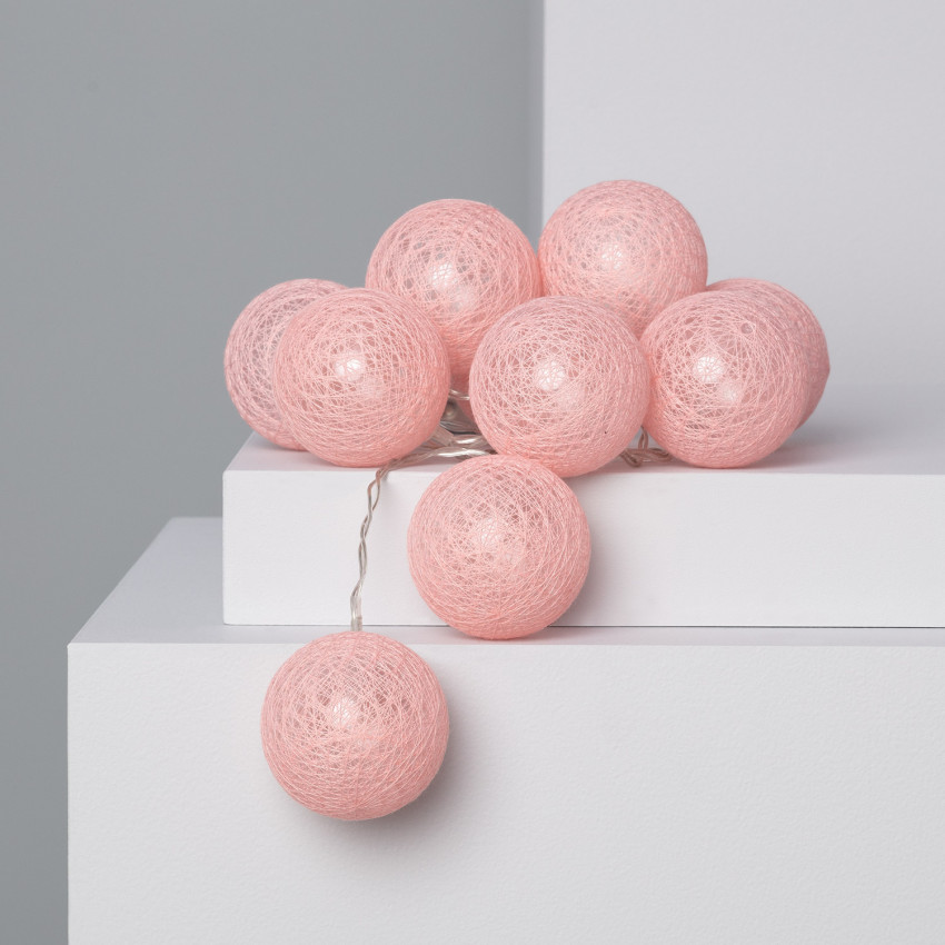 Grinalda 10 Bolas LED Pink Sugar 2.85m