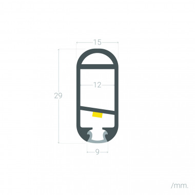 Producto de Perfil de Aluminio Barra Colgar Ropa para Armario para Tiras LED hasta 12 mm