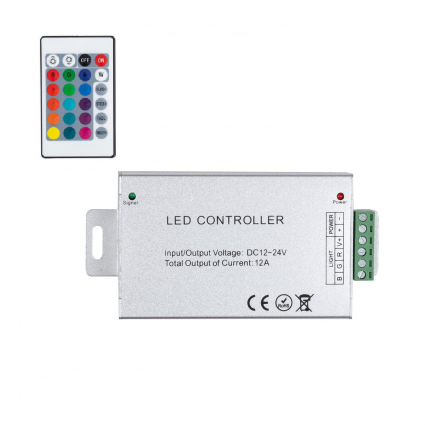Producto de Controlador Regulador Tira LED RGB 12/24V DC con Mando IR High Power