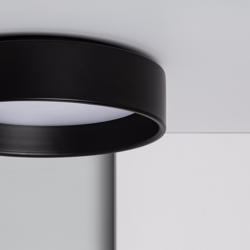 Produto de Plafon LED 15W Circular Metal Ø350 mm CCT Selecionável Preto Design