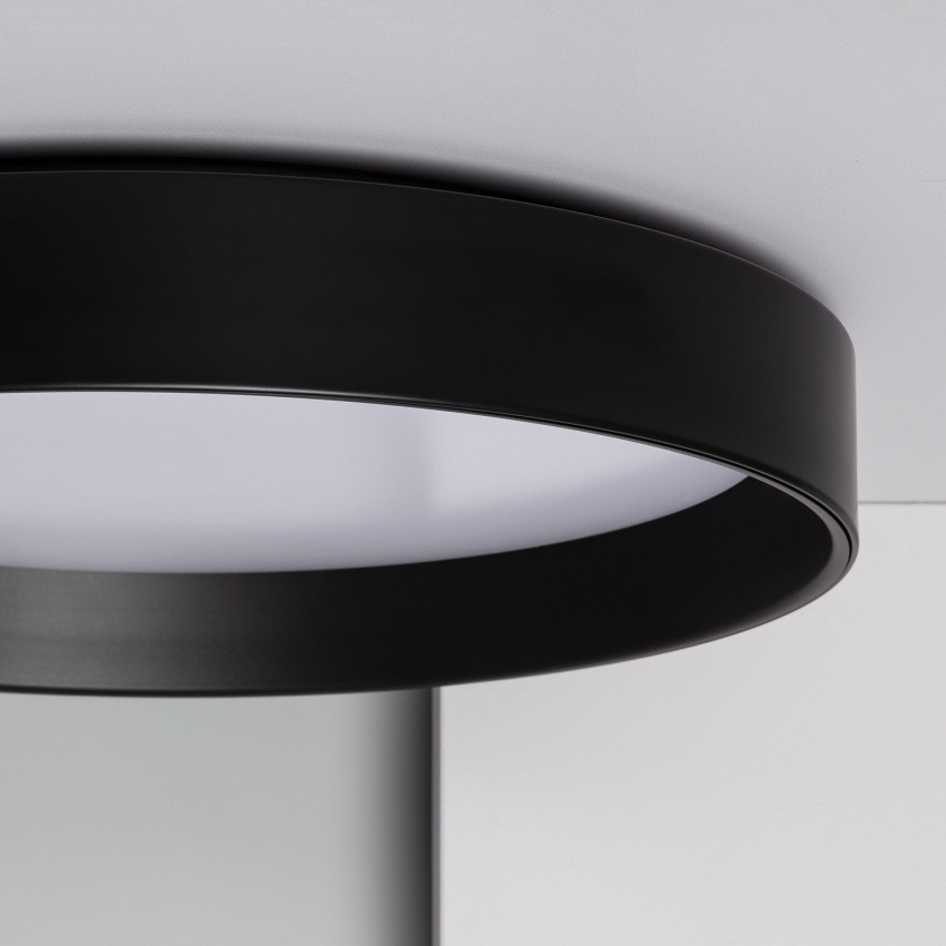 Produto de Plafón LED 30W Circular Metal Ø550 mm CCT Selecionável Preto Design 