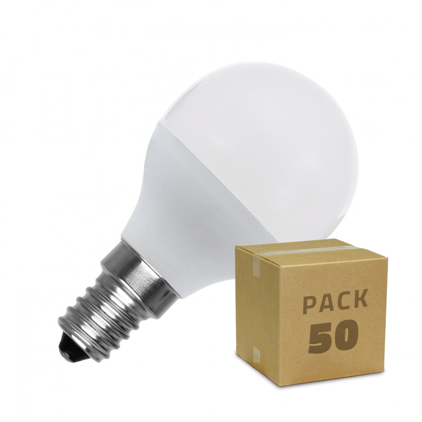 Caja de 50 Bombillas LED E14 G45 5W Blanco Neutro