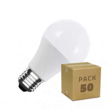 Caja de 50 Bombillas LED E27 A60 7W Blanco Neutro