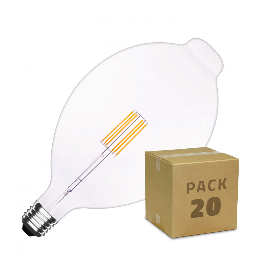 Caja de 20 Bombillas LED E27 Regulable Filamento Chest A180 6W Blanco Cálido