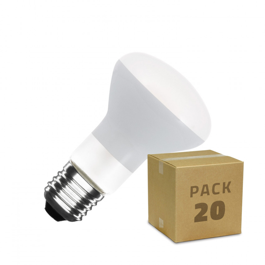 Caixa de 20 Lâmpadas LED E27 Regulável de Filamento R63 Frost 4W Branco Quente 
