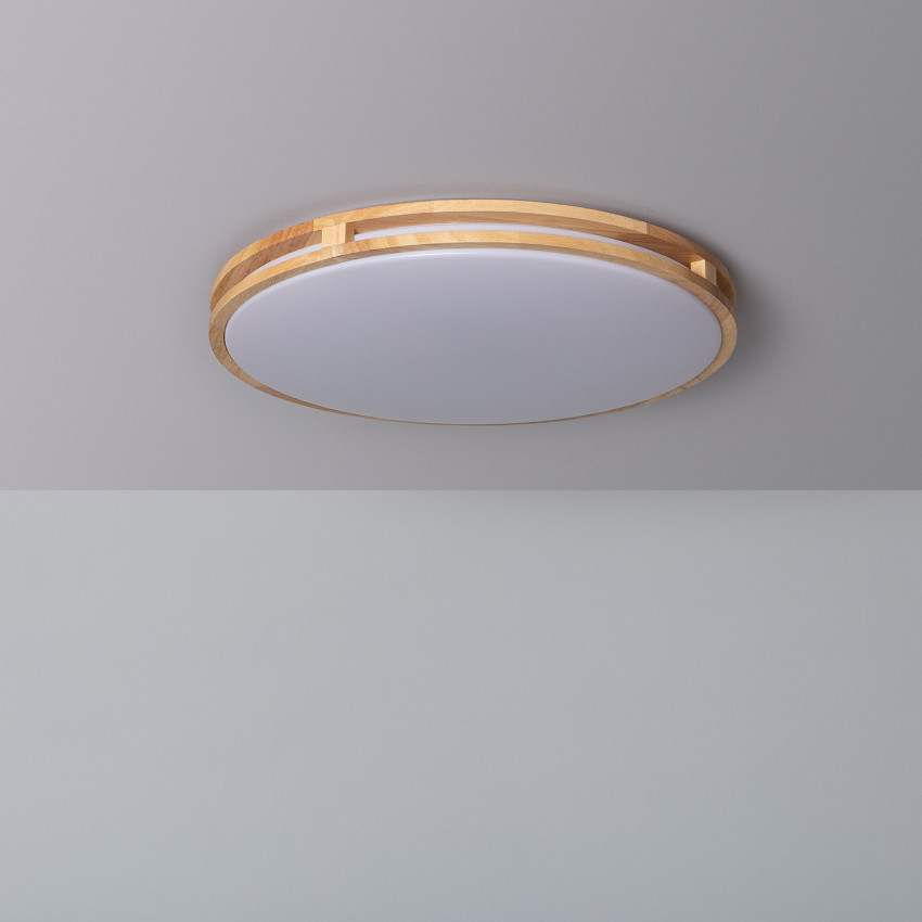 Producto de Plafón LED 20W Circular Madera Ø405 mm CCT Seleccionable Donati