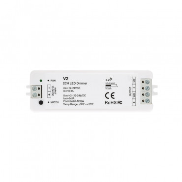 Product Controlador Regulador Tira LED CCT 12/24V DC 2 Canales compatible con Mando RF
