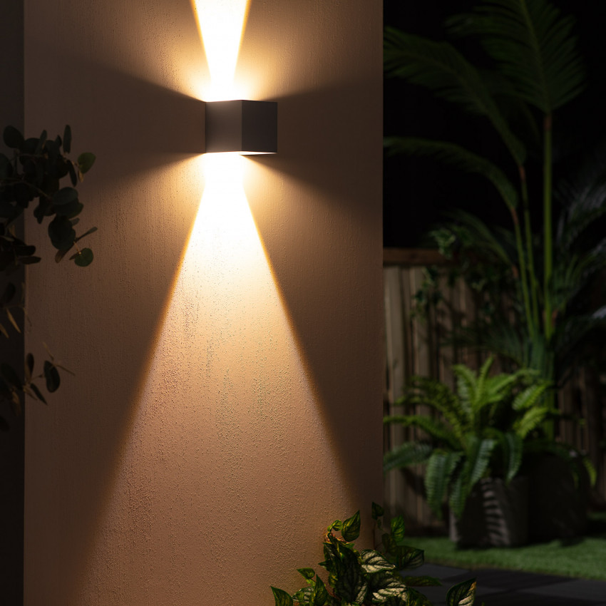 Produto de Aplique de Parede Exterior LED 6W Alumínio Iluminação Dupla Eros Cinza