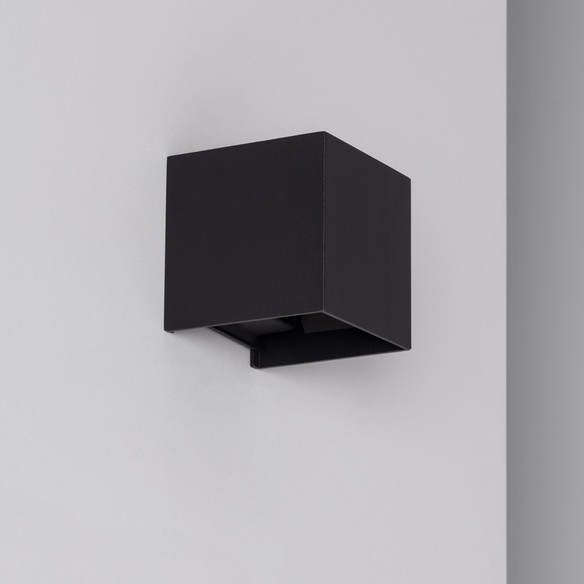 Aplique de Parede Exterior LED 6W de Alumínio Iluminação Dupla Eros Preto