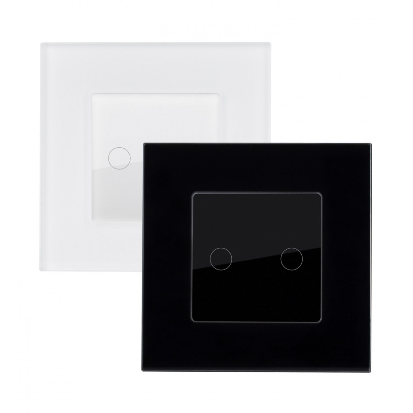 Interruptor Táctil Duplo com Moldura de Vidro Modern