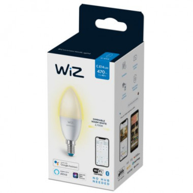 Produto de Lâmpada Inteligente LED E14 4.9W 470 lm C37  WiFi + Bluetooth Regulável WIZ