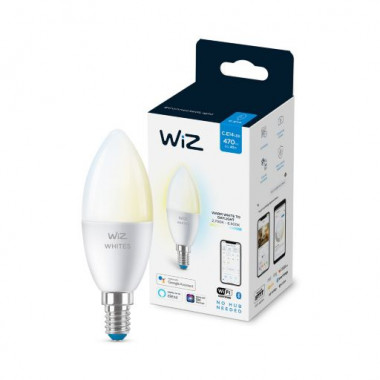Produto de Lâmpada Inteligente LED E14 4.9W 470 lm C37  WiFi + Bluetooth Regulável CCT WIZ