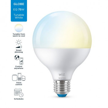 Produto de Lâmpada Inteligente LED E27 11W 1055 lm G95  WiFi + Bluetooth Regulável CCT WIZ