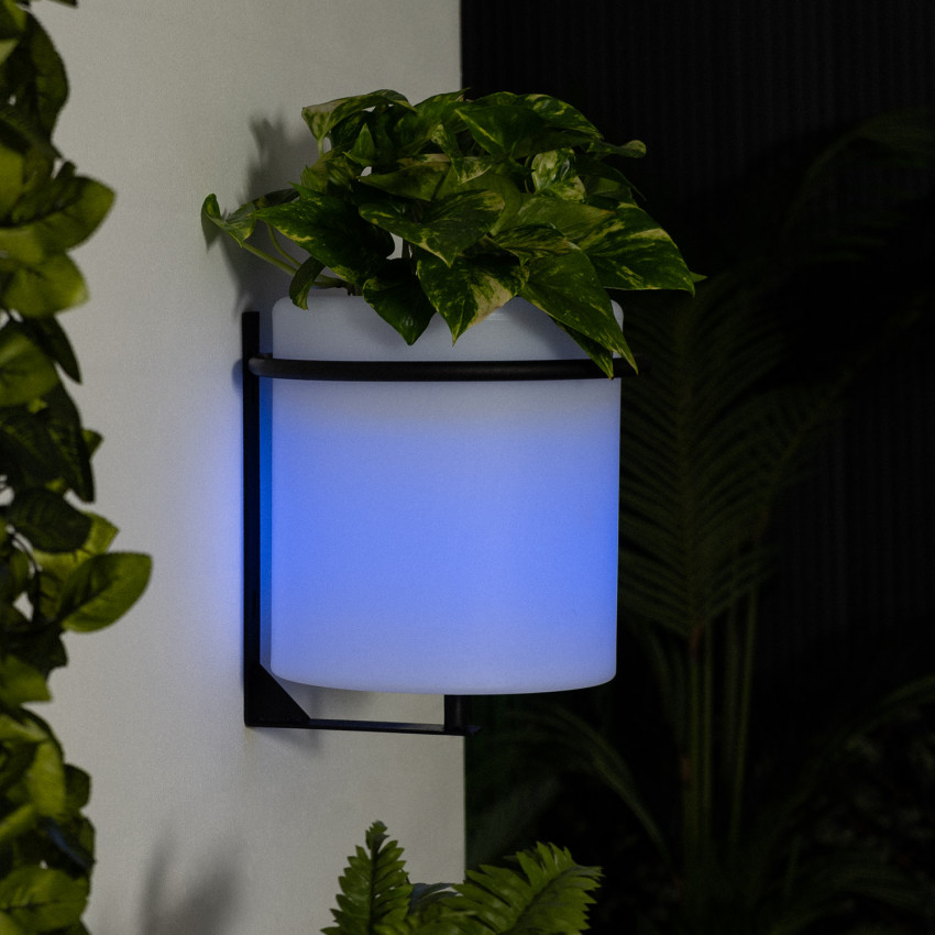Producto de Lámpara de Pared Exterior LED Macetero 22cm RGBW Recargable IP65