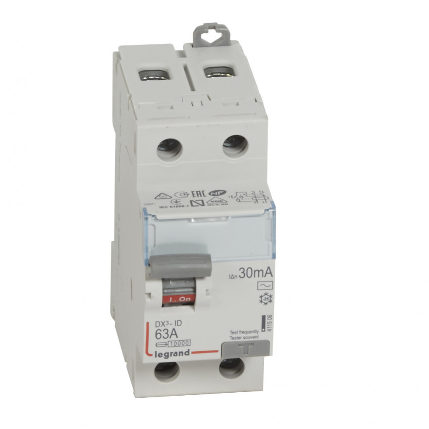 Interruptor Diferencial DX3 Terciario 2P 30mA Clase AC 63 A LEGRAND 411506