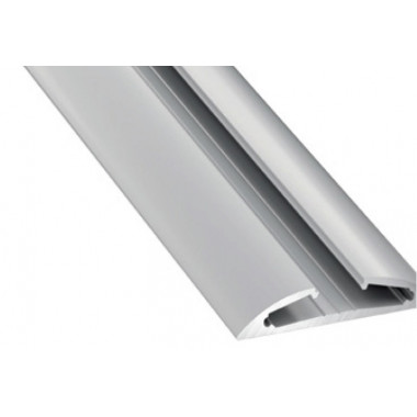 Perfil de Aluminio Superficie Semicircular 2 m Gris para Doble Tira LED hasta 12 mm