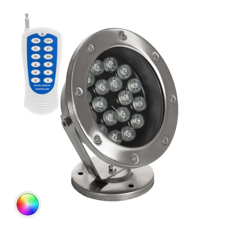 Foco Sumergible LED RGB 18W Superficie 12V