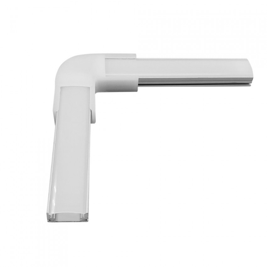 Unión en L para Perfil de Aluminio de Superficie para Tiras Dobles hasta 20 mm