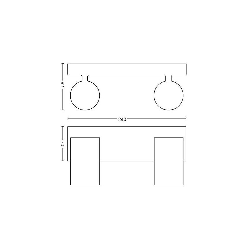 Produto de Candeeiro de Teto com Dois Focos PHILIPS Kosipo 
