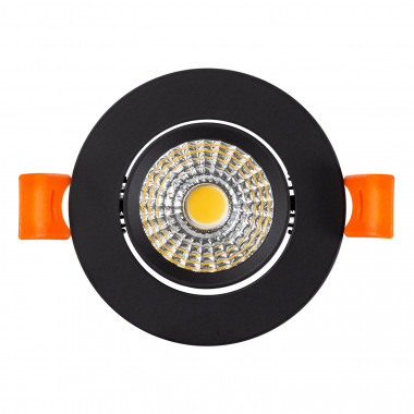 Producto de Foco Downlight LED 5W COB Direccionable Circular Negro Corte Ø55 mm CRI92 Expert Color No Flicker