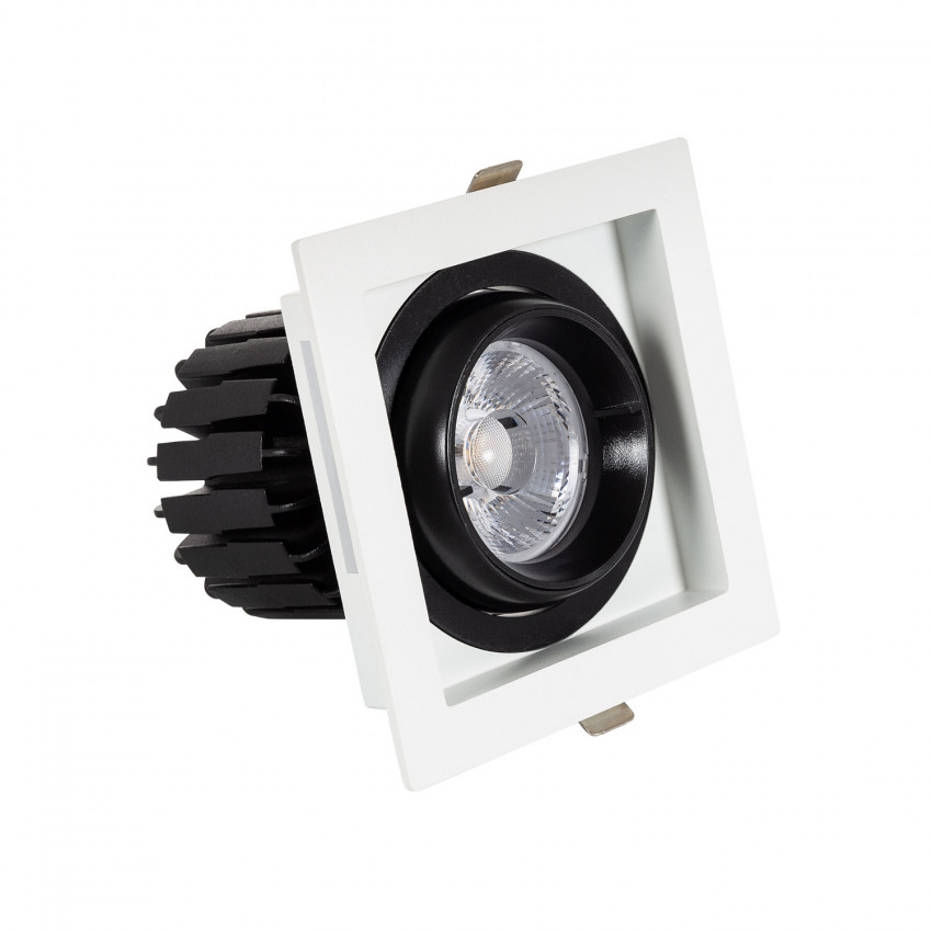 Foco Downlight LED 12W COB Direccionable 360º Cuadrado Corte 100x100 mm CRI90 Expert Color  No Flicker