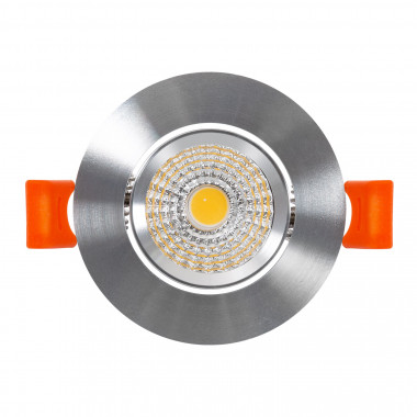 Producto de Foco Downlight LED 5W COB Direccionable Circular Plata Corte Ø 55 mm CRI90 Expert Color No Flicker