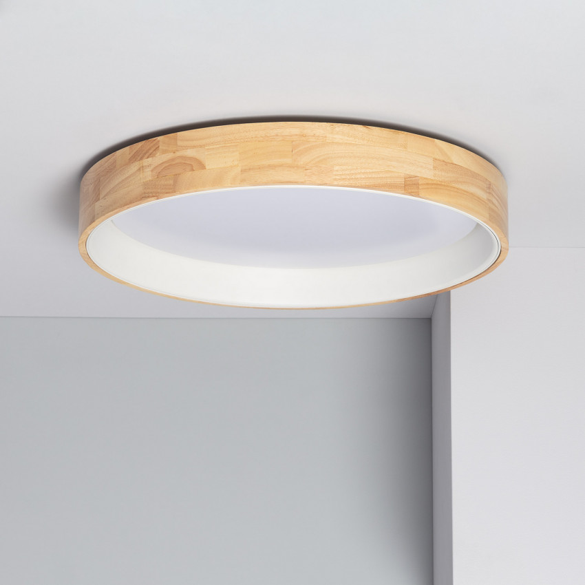 Produto de Plafón LED 30W Circular Madeira Ø570 mm CCT Selecionável Dari 