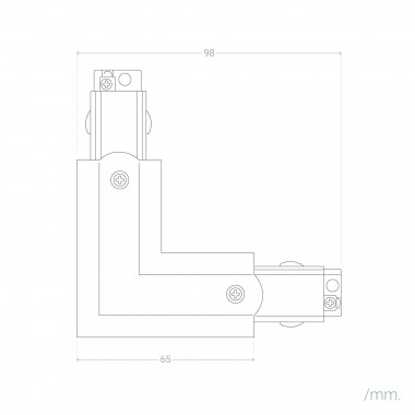Produto de Conector 'Left Side' Tipo L para Carril Trifásico 
