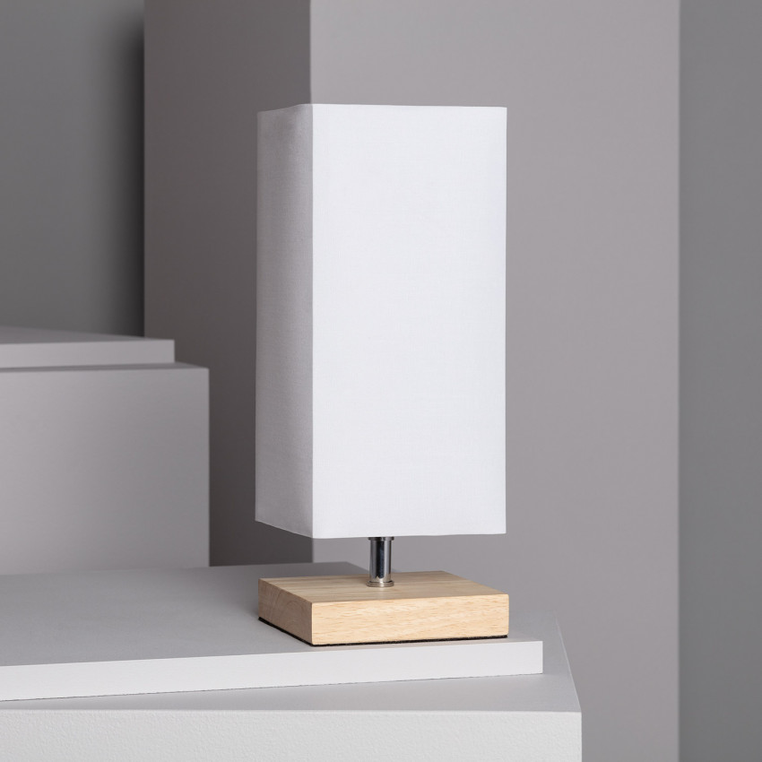 Producto de Lámpara de Mesa de Madera y Tela Haarle