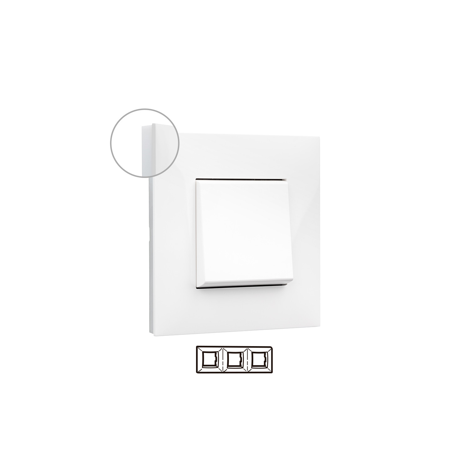 Produto de Placa Embelezadora 3 Elementos Branco LEGRAND Valena Next 741003