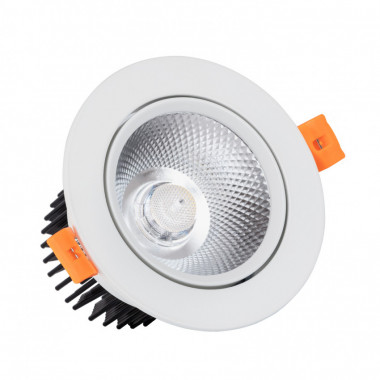 Foco Downlight LED 12W Regulável COB Direccionável Circular (UGR19) Branco Corte Ø 90 mm