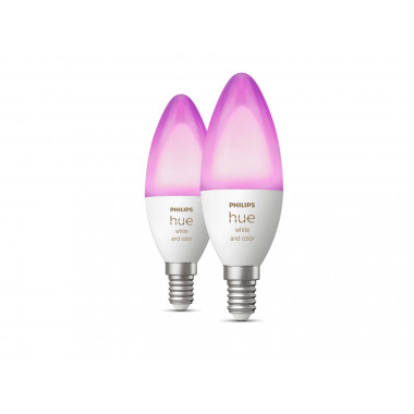 Producto de Pack Bombillas Inteligentes LED E14 2x4W 470 lm B39 PHILIPS Hue White