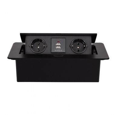 Produto de Base Múltipla Encastrável 2 Tomadas Tipo F + 2xUSB