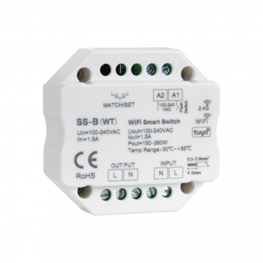 Interruptor de LED WiFi RF compatível com botão de pressão