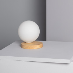 Lámpara de Mesa de Madera y Cristal Kamulo