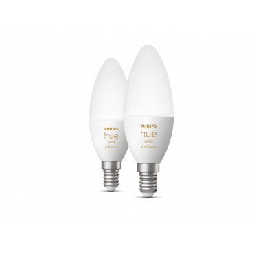 Product Pack 2 Bombillas Inteligentes LED E14 5.2W 470 lm B39 PHILIPS Hue White