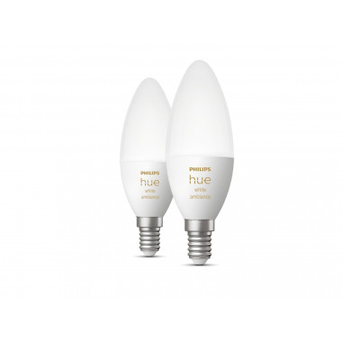 Produto de Pack 2 Lâmpadas Inteligentes LED E14 5.2W 470 lm B39 PHILIPS Hue White